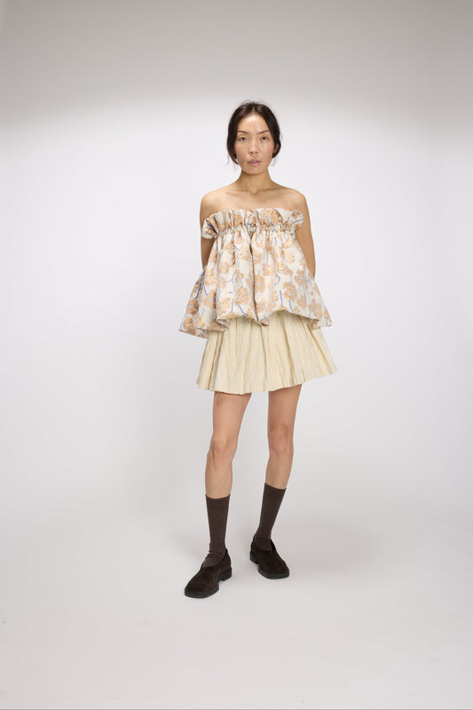 Puff Top/Skirt Brocade OffWhite