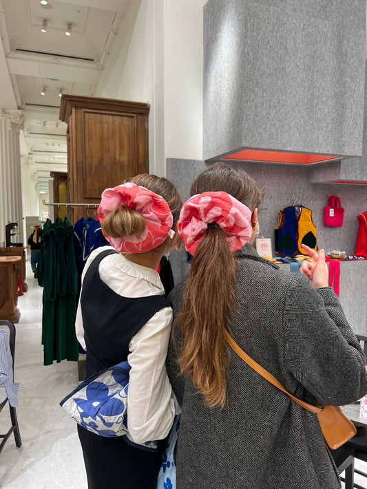 Red Brocade Scrunchy