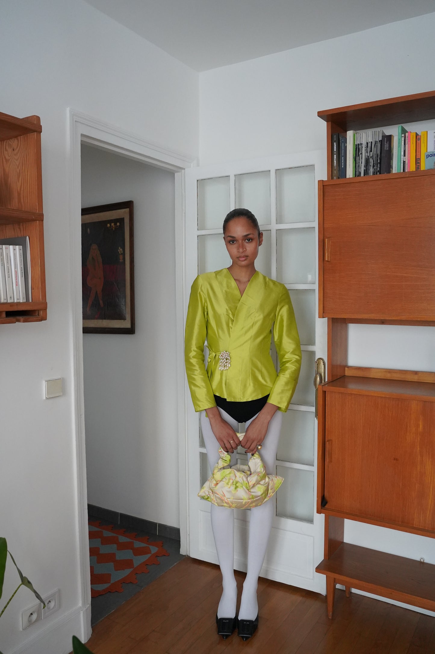 Brocade Pouch - White