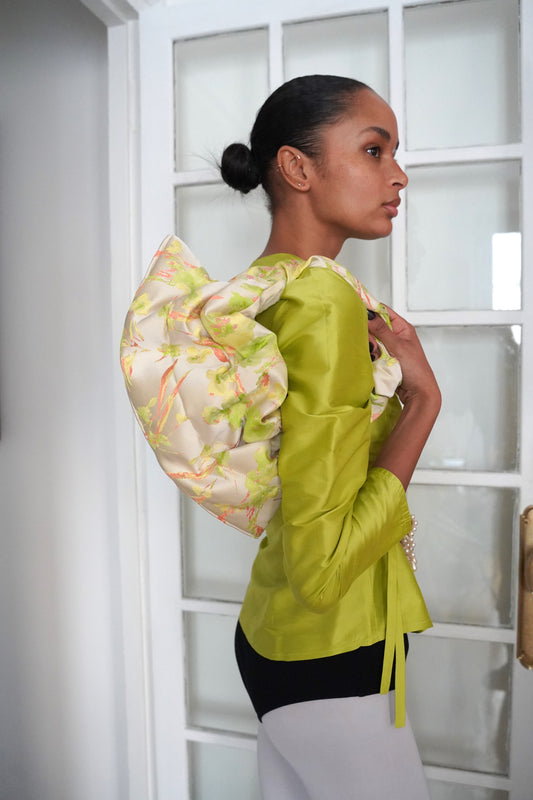 Brocade Pouch - White