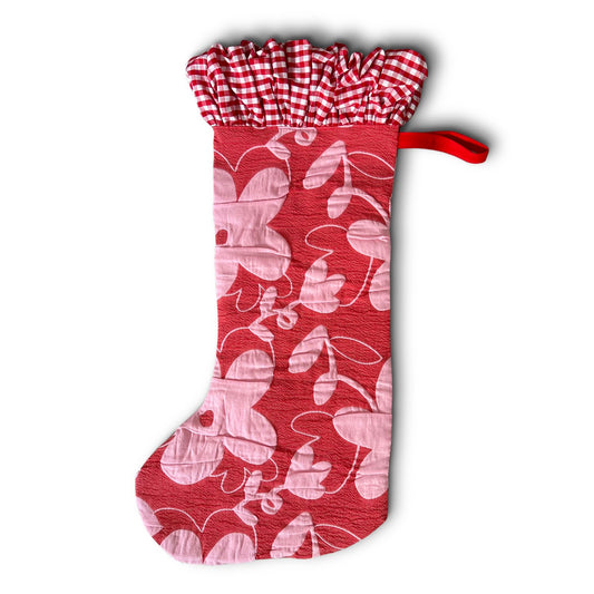 Red Brocade Christmas Stocking
