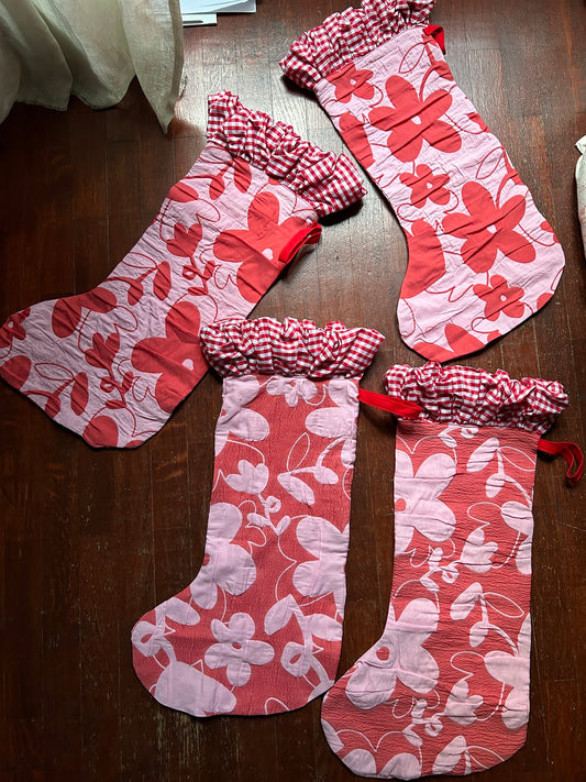 Red Brocade Christmas Stocking