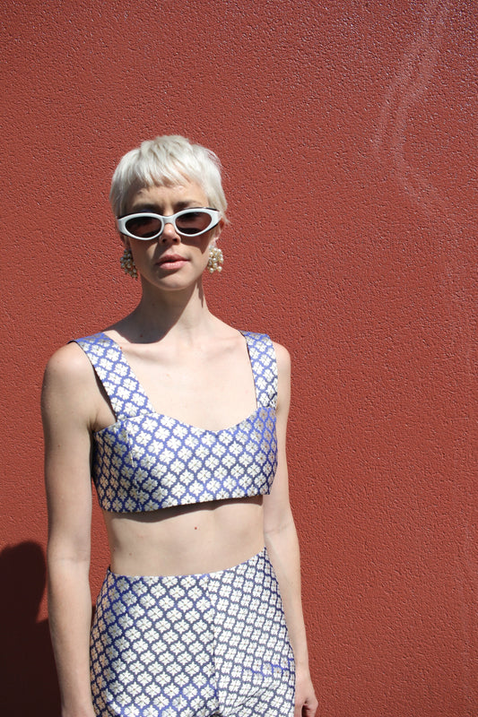 GRETA SHORT TOP - SILVER