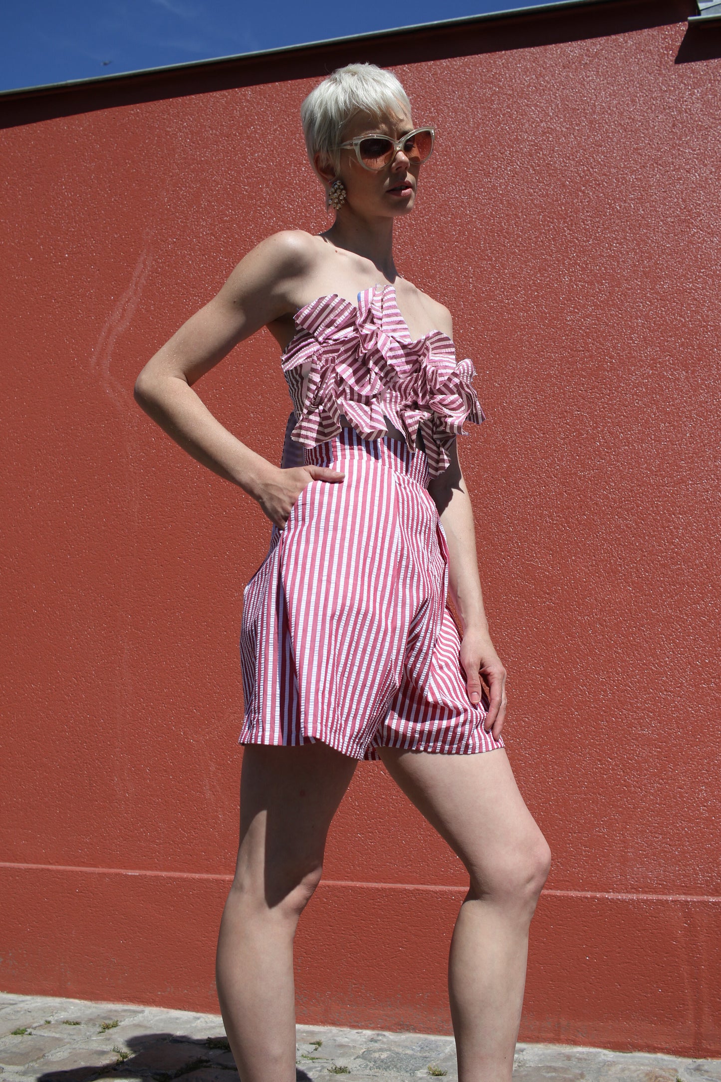 NANCY SHORTS - STRIPED RED
