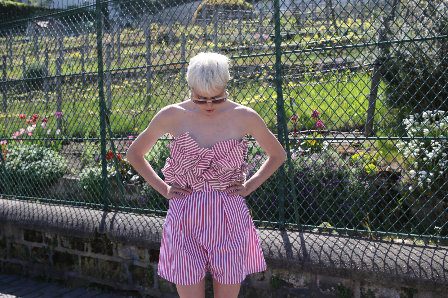 RITA TOP - STRIPED RED