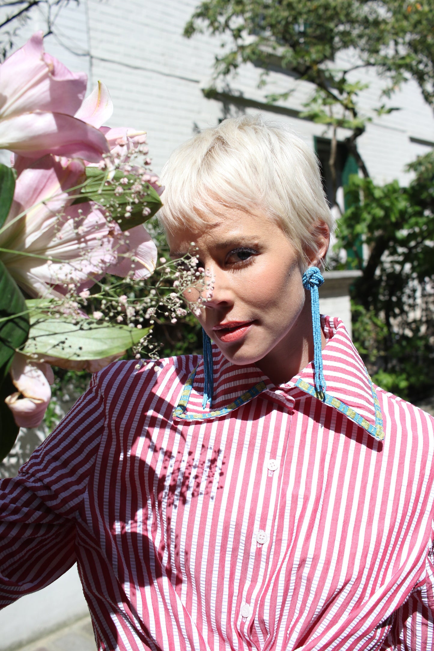 JOAN SHIRT - STRIPED RED
