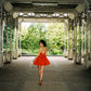 Puff Top/Skirt Red Taffetas