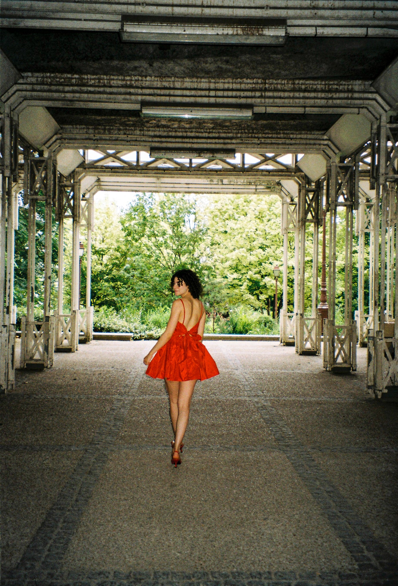 Puff Top/Skirt Red Taffetas