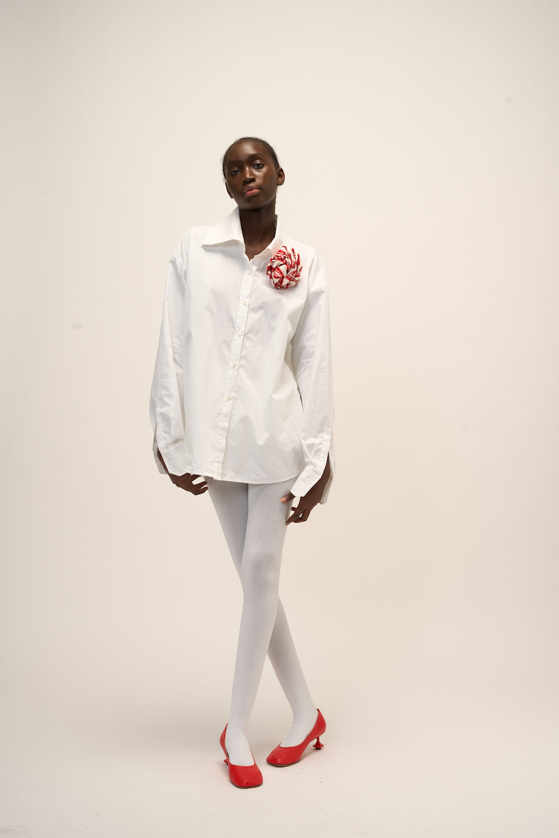 Joan Shirt With Brooch - White