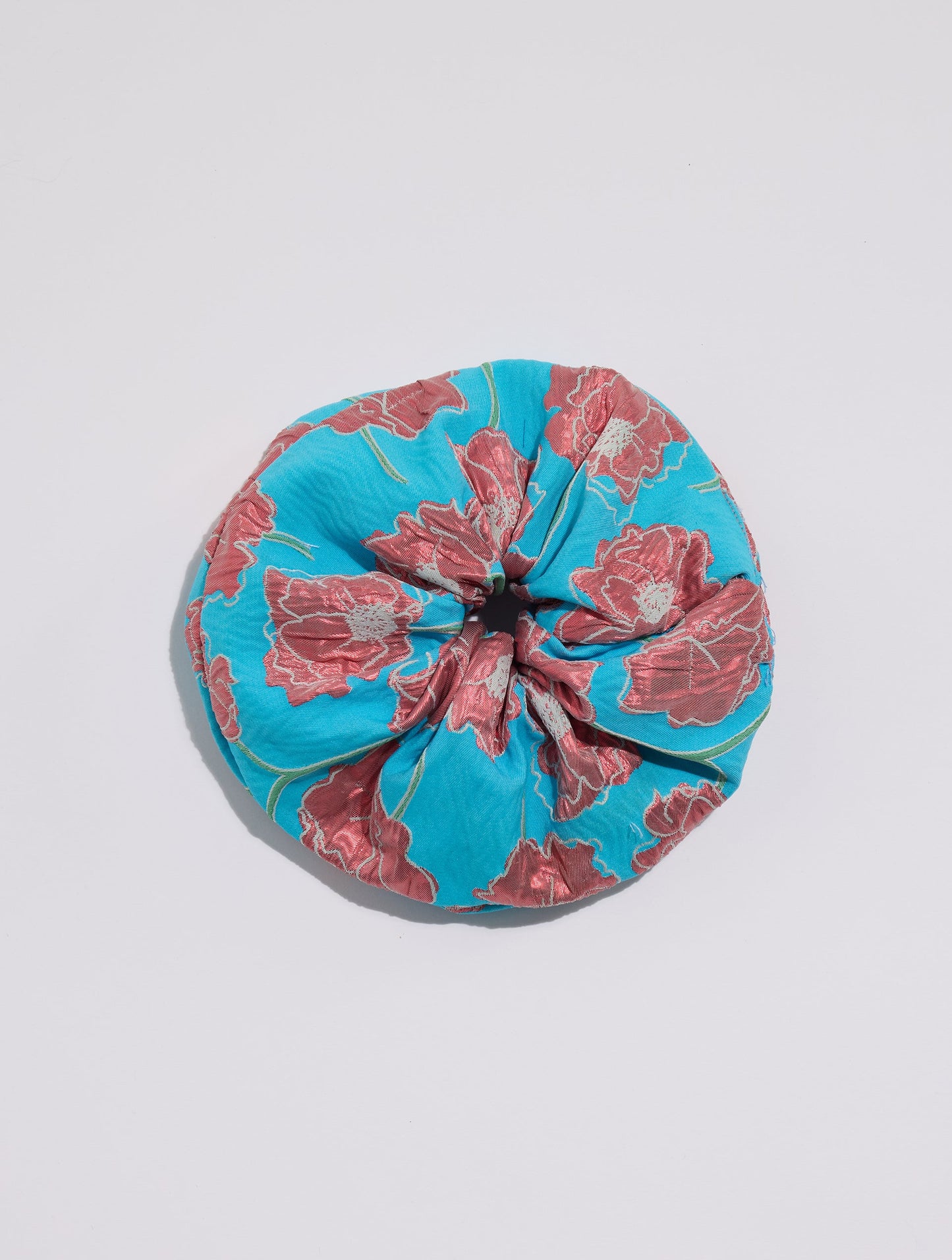Turquoise Brocade Scrunchy