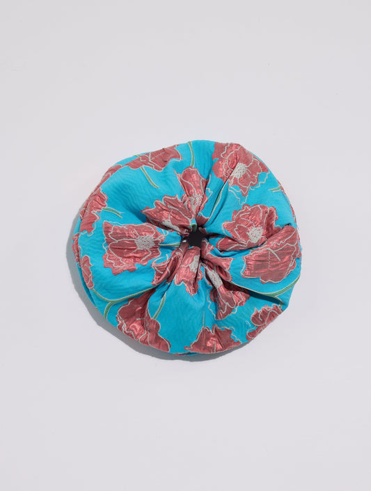 Turquoise Brocade Scrunchy