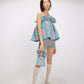 Puff Top/Skirt Brocade Turquoise
