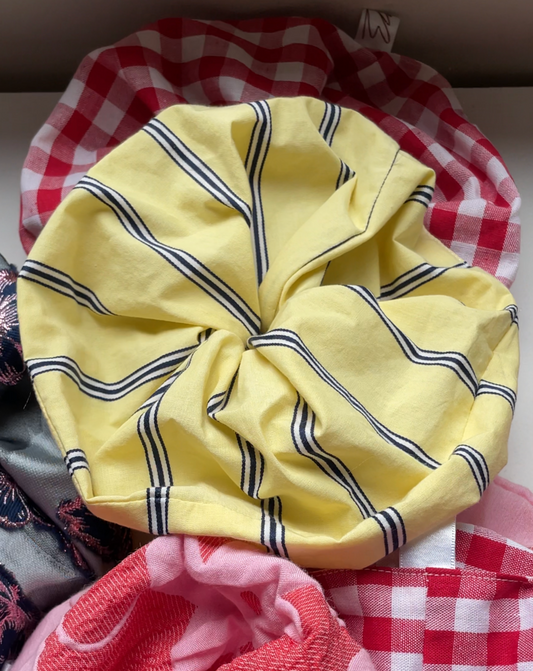 Yellow Striped Scrunchy