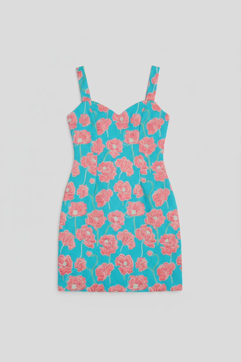 Greta Mini Dress Turquoise