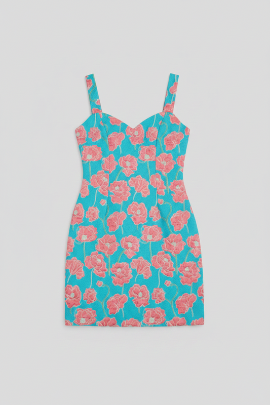 Greta Mini Dress Turquoise