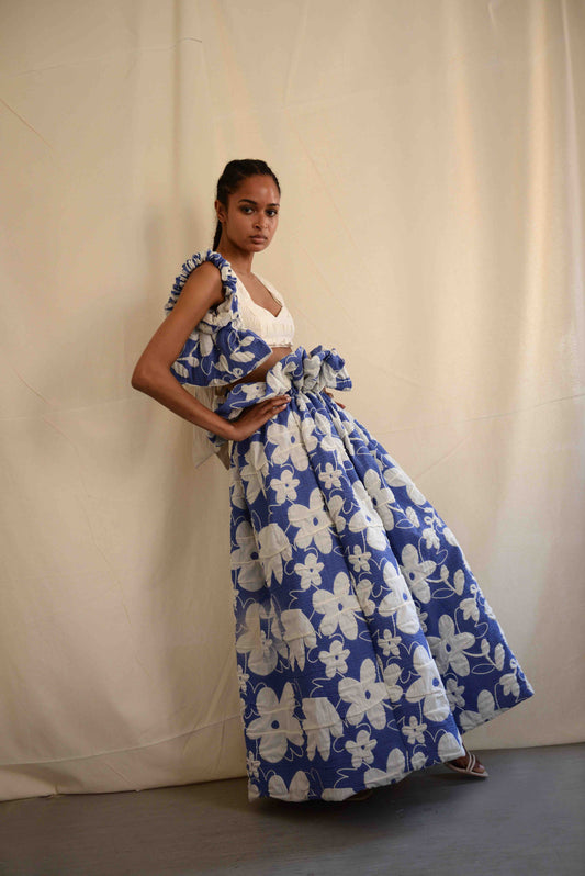 Janelle puff brocade skirt